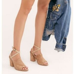 Free People See Ya There Heel Suede Wrap Sandal